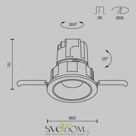 Встраиваемые светильники Maytoni DL057-7W3K-B от Магазина Svetdom.by