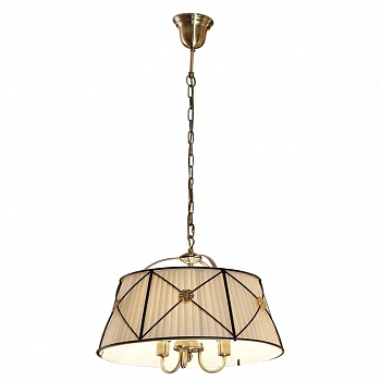 Citilux Дрезден CL409131 Люстра подвесная с бежевым абажуром Бронза