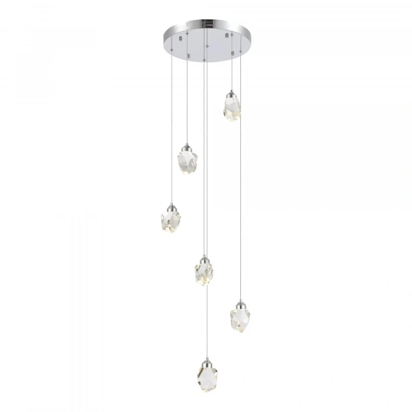 SL6114.103.06 Светильник подвесной ST-Luce Хром/Прозрачный LED 6*3W 3000K CASCATO