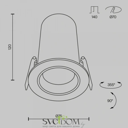 Встраиваемый светильник Technical DL125-L12-3K-W Maytoni