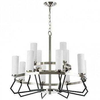 Lightstar 723125 Люстра FLUME 12х40W E14 ЧЕРНЫЙ МАТОВЫЙ/НИКЕЛЬ