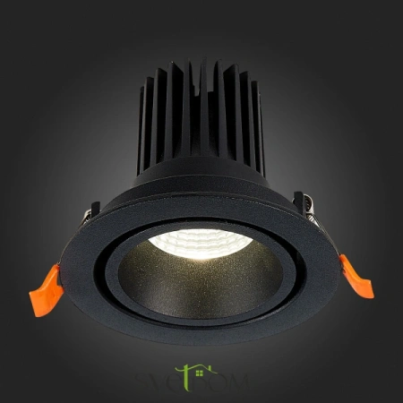 ST705.438.10 Св-к встр. Черный LED 1*10W 3000K 750Lm Ra>90 38° IP20 D102xH85 170-240V Встраиваемые светильники ST LUCE