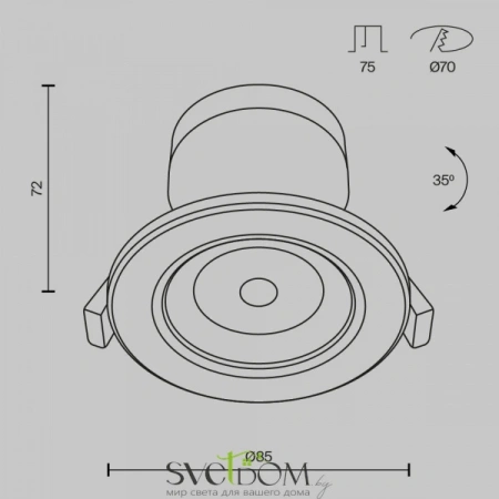 Встраиваемые светильники Maytoni DL014-6-L9W от Магазина Svetdom.by