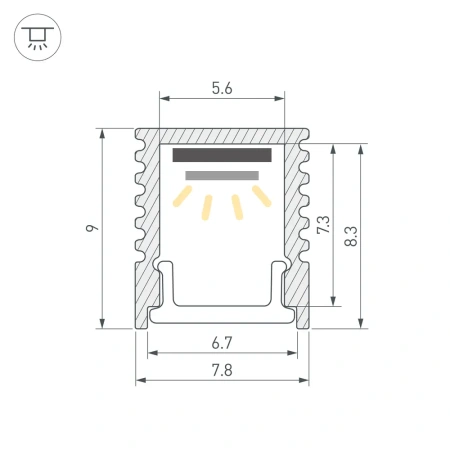 Профиль SL-MINI-8-2000 ANOD BLACK Arlight 030514 Arlight