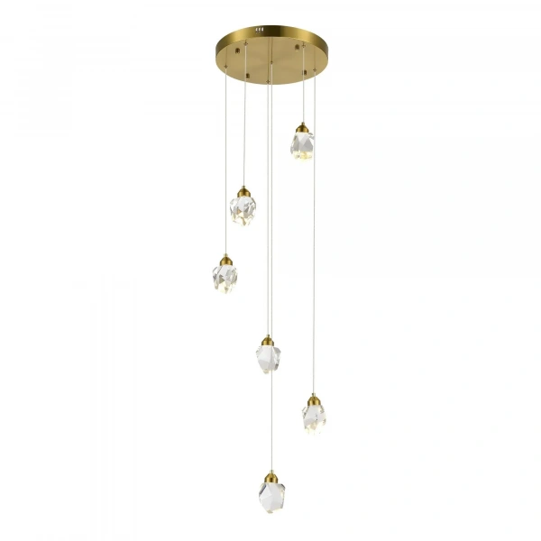 SL6114.203.06 Светильник подвесной ST-Luce Золотистый/Прозрачный LED 6*3W 3000K CASCATO