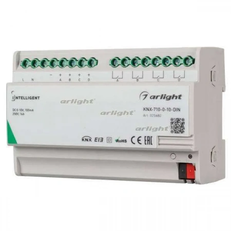 ARLIGHT INTELLIGENT ARLIGHT Конвертер KNX-710-0-10-DIN (230V, 4x0/1-10, 4x16A) (INTELLIGENT ARLIGHT, Пластик