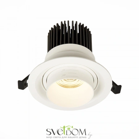 ST701.538.12 Св-к встр. Zoom Белый LED 1*12W 3000K 960Lm Ra90 15°-60° IP20 D115xH95 170-240V Встраиваемые светильники ST LUCE