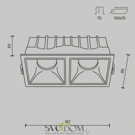 Фото Встраиваемые светильники Maytoni DL043-02-15W3K-D-SQ-W Встраиваемые светильники Maytoni DL043-02-15W3K-D-SQ-W от Магазина Svetdom.by