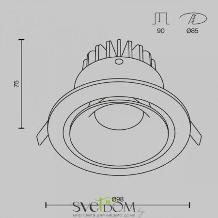 Встраиваемые светильники Maytoni DL031-L12W4K-D-B от Магазина Svetdom.by