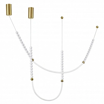 6639/24CL HIGHTECH ODL24 161 металл/античная бронза/белые бусы из акрила Потолочный светильник (в комплекте 2 нити) IP 20 LED 24W 3000K 220V MONELLA