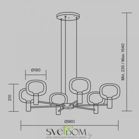 Подвесные светильники Maytoni MOD411PL-06G от Магазина Svetdom.by