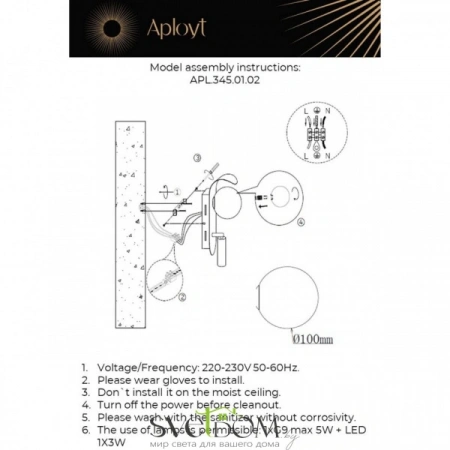 Настенные светильники APL.345.01.02 Aployt | Svetdom.by