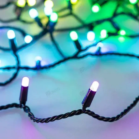 ARLIGHT Светодиодная гирлянда ARD-STRING-CLASSIC-10000-BLACK-100LED-MILK-LIVE RGB-DMX (24V, 10W) (Ardecoled,