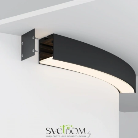 Радиусный профиль 35x35 Ø800мм 1/8 круга черный ALM-3535R-B-D-45°-0.8M