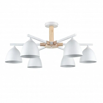 8095/6C MODERNI LN25 268 белый/белый металл, дерево/металл Люстра потолочная Е27 6*60W 220V COLANGE