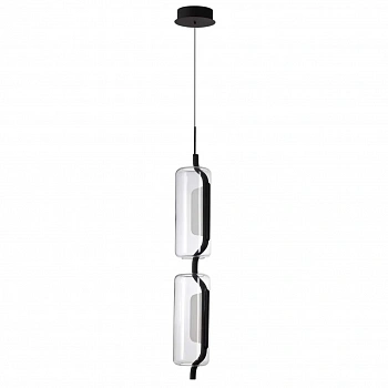 5003/20L L-VISION ODL23 329 черный матовый/прозрачный/стекло Подвес LED 20W 3000K KAVIA