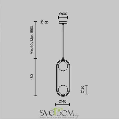 Подвесные светильники Maytoni MOD013PL-02W от Магазина Svetdom.by