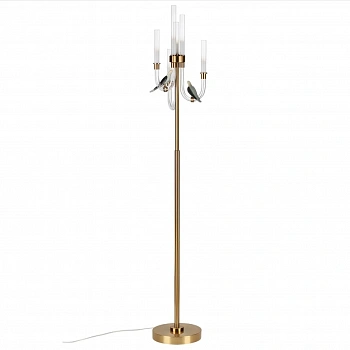 5431/12FL L-VISION ODL_EX25 125 золотой(под латунь)/белый градиент/беж./зеленый/ металл/стекло/керамика Торшер LED 12W 4000K LARK