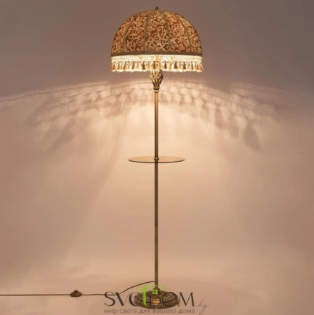 Citilux Базель CL407935T Торшер бронза со столиком и абажуром Вышивка CITILUX
