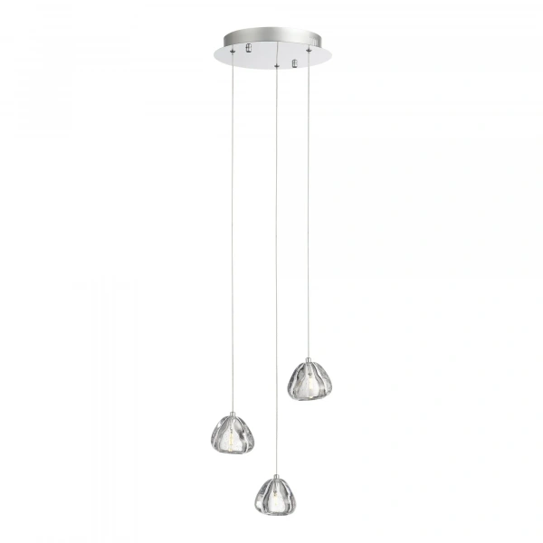 SL6017.101.03 Светильник подвесной ST-Luce Хром/Прозрачный с пузырьками воздуха LED 3*3W 3000K WATERFALL