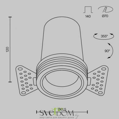 Встраиваемые светильники Maytoni DL125-L12-3K-TRS-B от Магазина Svetdom.by