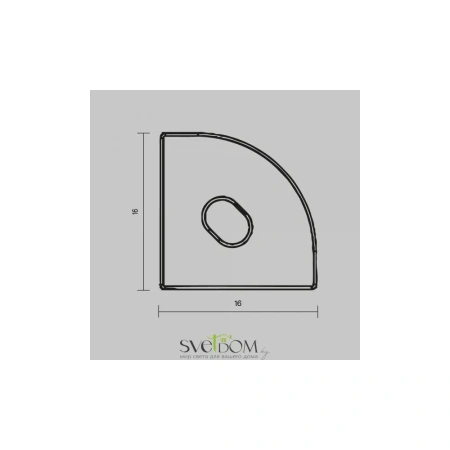 Комплект заглушек (для профиля 16x16) 2 шт., ALM-1616R-B-EC 642029 Maytoni