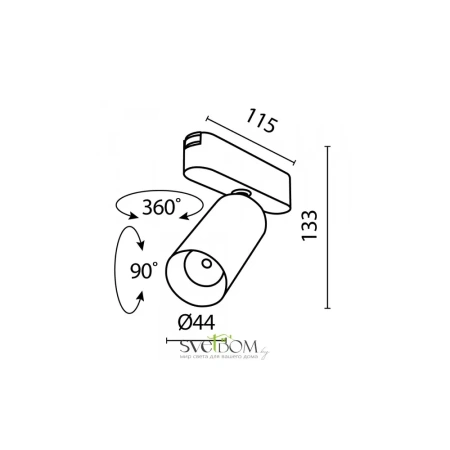 Трековый светильник Technical TR103-1-12W4K-M-B Maytoni
