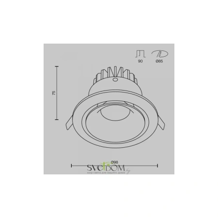 Встраиваемый светильник Technical DL031-L12W3K-D-B Maytoni