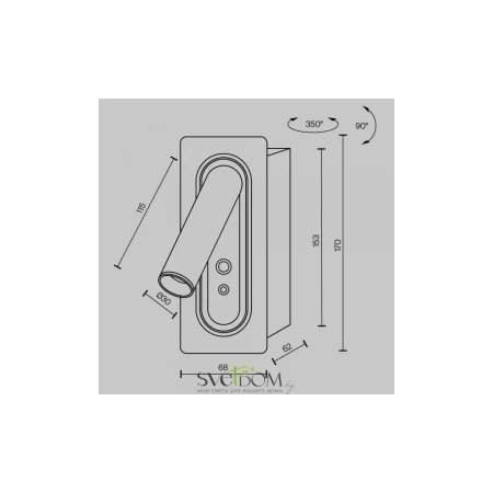 Настенный светильник Maytoni MOD495WL-L3B3K Axiom, 3Вт, LED, 3000K, Черный Maytoni