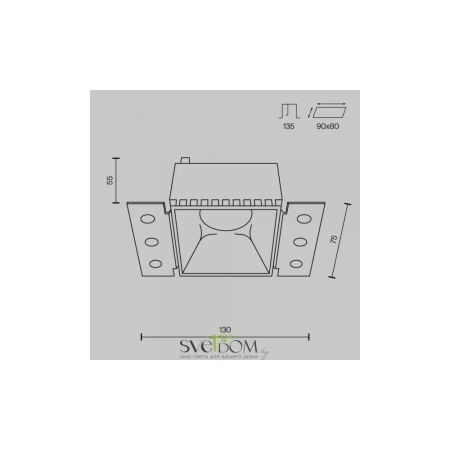 Встраиваемый светильник Technical DL051-01-GU10-SQ-WS Maytoni