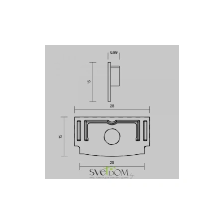 Комплект заглушек (для профиля 61x14) 2 шт., ALM-6114-B-EC 642013 Maytoni