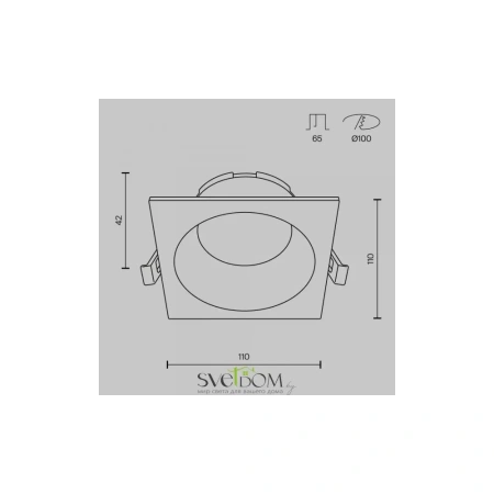 Встраиваемый светильник (Набор) Maytoni DL126-GX53-SQ-B Share, 12Вт, 1xGX53, Черный, IP 44 Maytoni