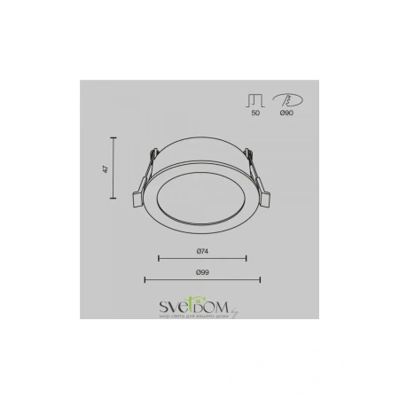 Встраиваемый светильник (Набор) Maytoni DL130-GX53-B Orb, 12Вт, 1xGX53, Черный, IP 44 Maytoni