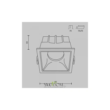 Встраиваемый светильник Technical DL043-01-15W3K-D-SQ-W Maytoni