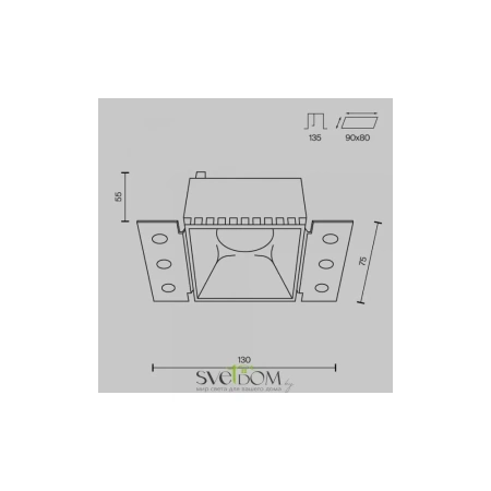 Встраиваемый светильник Technical DL051-01-GU10-SQ-W Maytoni