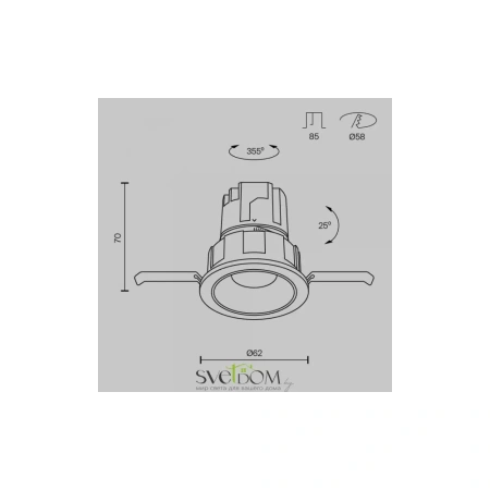 Встраиваемый светильник Technical DL057-7W3K-W Maytoni