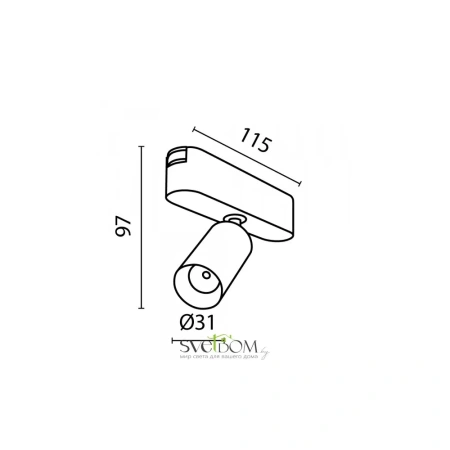 Трековый светильник Technical TR103-1-5W4K-M-B Maytoni