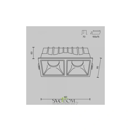 Встраиваемый светильник Technical DL043-02-15W3K-D-SQ-W Maytoni