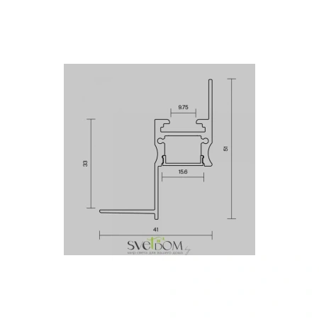 Алюминиевый профиль встраиваемый скрытого монтажа 41x51 (Серебро, 2 м), ALM-4151-S-2M 636013 Maytoni