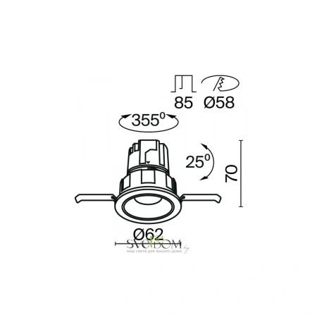 Встраиваемый светильник Technical DL057-7W3K-W Maytoni