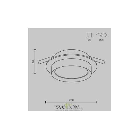 Встраиваемый светильник Technical DL086-GX53-RD-BW Maytoni