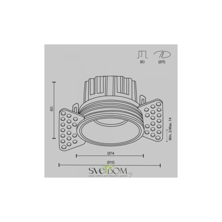 Встраиваемый светильник Technical DL058-12W3K-TRS-B Maytoni