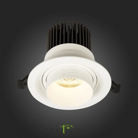 ST701.538.12 Св-к встр. Zoom Белый LED 1*12W 3000K 960Lm Ra90 15°-60° IP20 D115xH95 170-240V Встраиваемые светильники ST LUCE