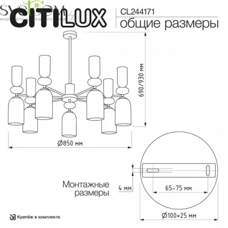 Люстры подвесныеCL244171 CITILUX | Svetdom.by