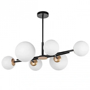 Lightstar 815460 Люстра CROCO 6х40W E14 ЧЕРНЫЙ МАТОВЫЙ/ЗОЛОТО