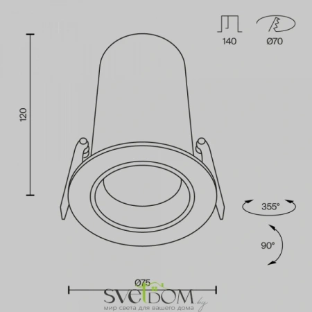 Встраиваемый светильник Technical DL125-L12-4K-W Maytoni
