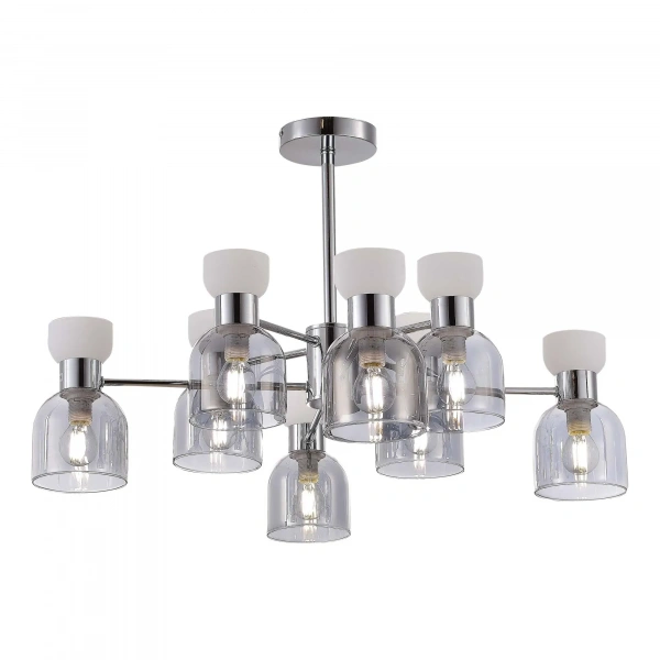 SLE1045-102-08 Светильник потолочный Хром/Белый,  Дымчатый E14 8*40W VENTO