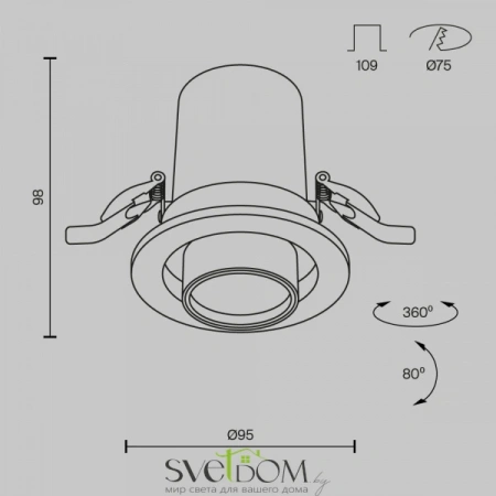 Встраиваемые светильники Maytoni DL045-01-10W3K-B от Магазина Svetdom.by