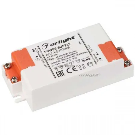 ARLIGHT Блок питания ARJ-KE68300A (20W, 300mA, PFC) (Arlight, IP20 Пластик, 5 лет)