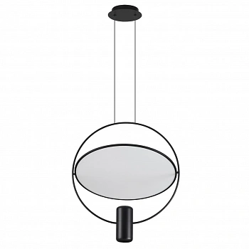7029/2L HIGHTECH ODL25 285 черный/бел матовый металл/акрил Подвесной светильник черный поворотный 150° IP20 LED GU10 2*7W ORBITE